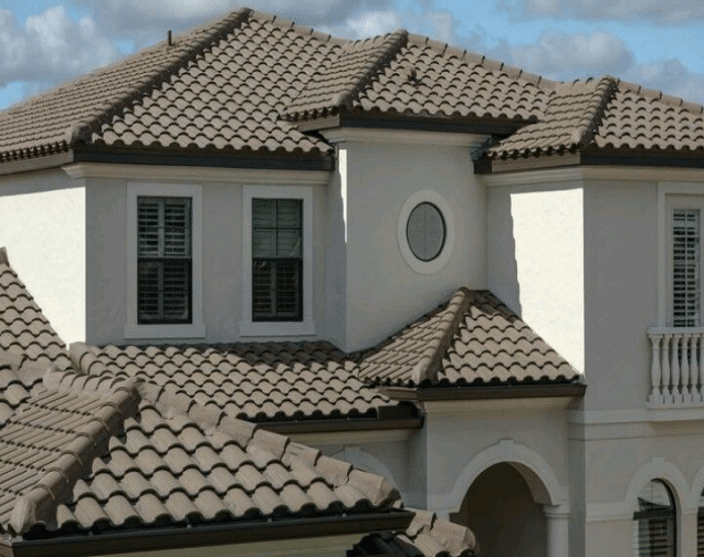 dark tile roof on an exceptional home